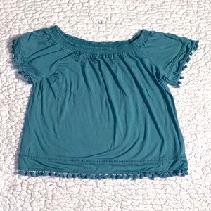 Off Shoulder Blouse w/Tassles